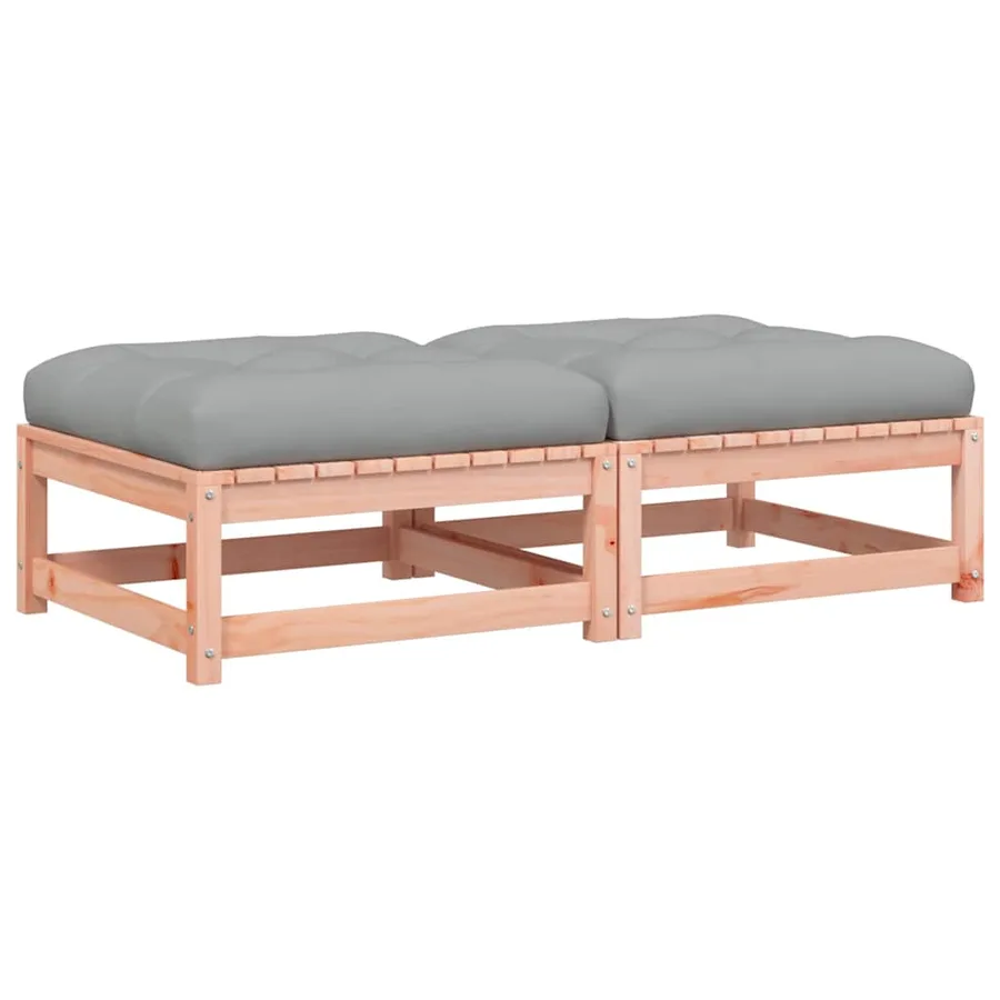 Repose-pieds de jardin avec coussins 2 pcs bois massif douglas - 2