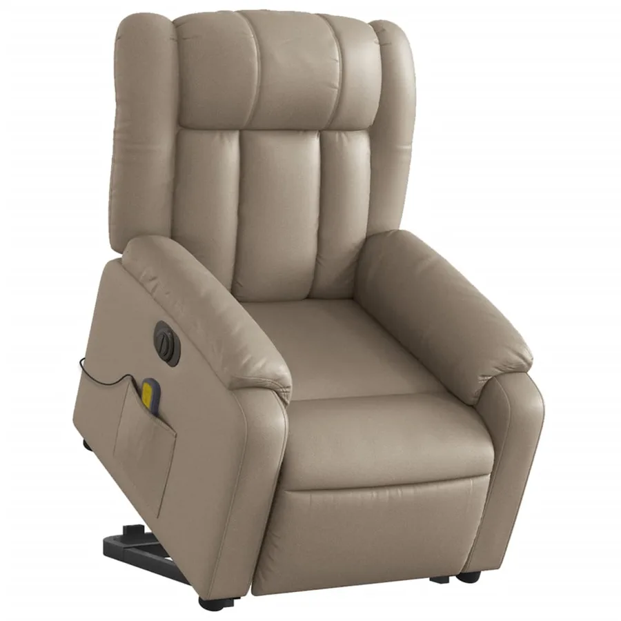 Fauteuil inclinable de massage électrique cappuccino similicuir - 3