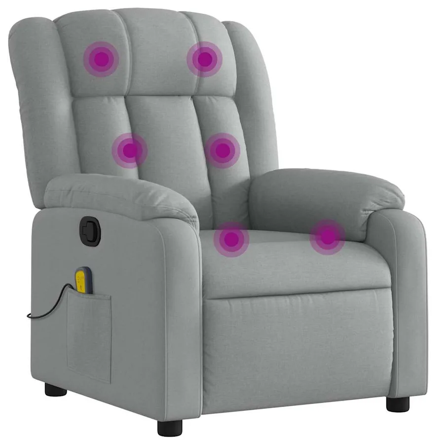 Fauteuil de massage inclinable Gris clair Tissu - 2