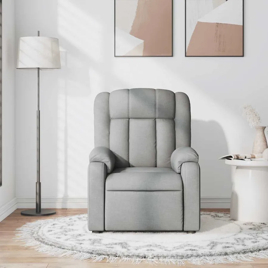 Fauteuil de massage inclinable Gris clair Tissu - 3