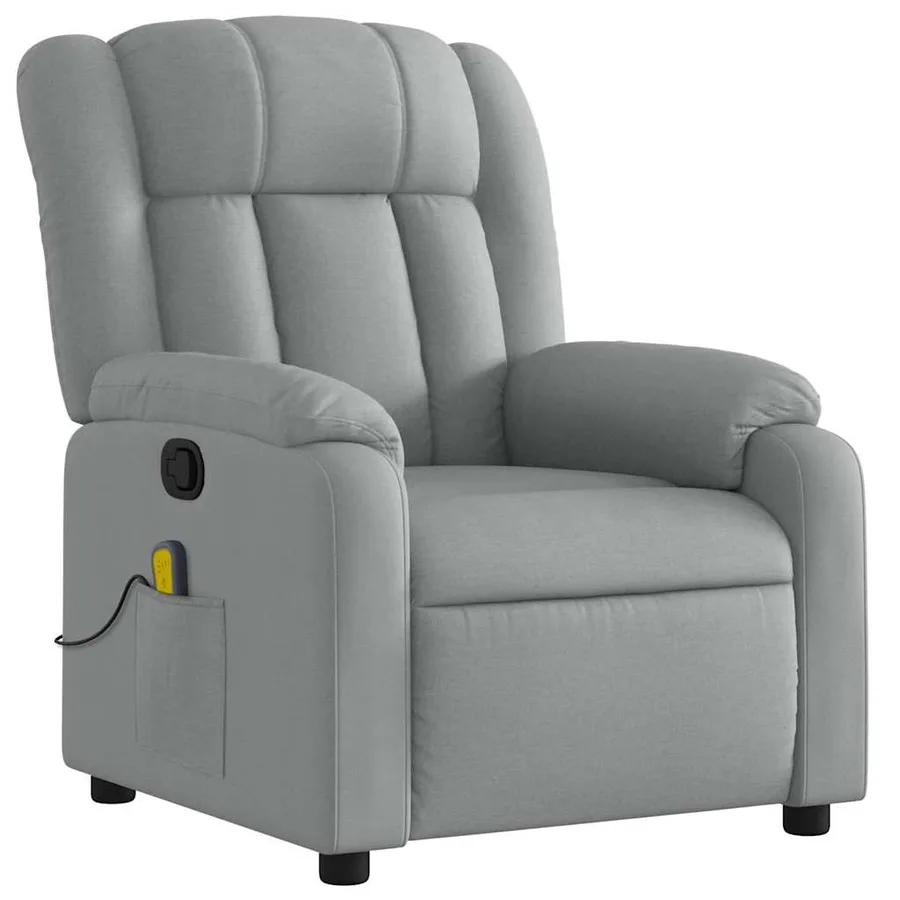 Fauteuil de massage inclinable Gris clair Tissu - 4