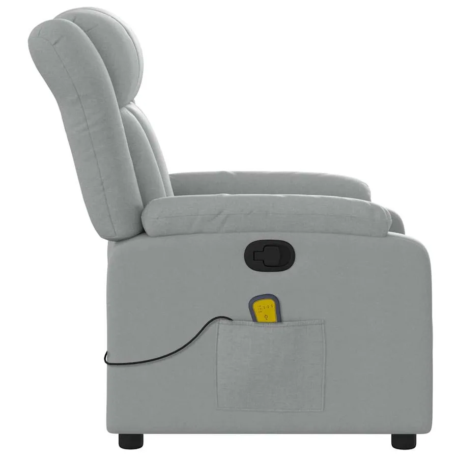 Fauteuil de massage inclinable Gris clair Tissu - 9