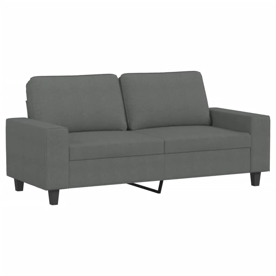 Ensemble de canapés 2 pcs gris foncé tissu - 4