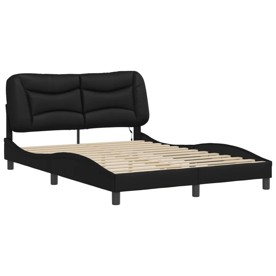 Cadre de lit avec LED sans matelas Hvar noir 140x200 cm - 3