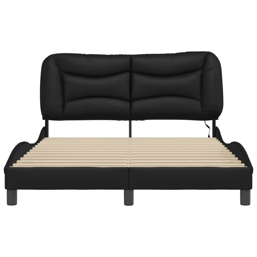 Cadre de lit avec LED sans matelas Hvar noir 140x200 cm - 6