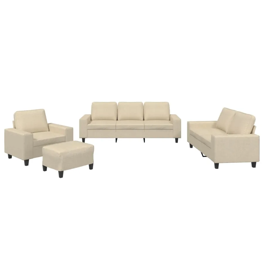 Ensemble de canapés 4 pcs crème tissu - 2