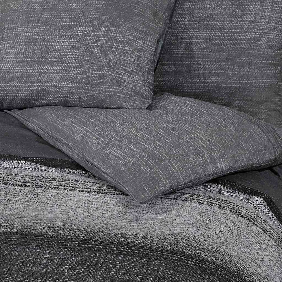 Ensemble de housse de couette gris foncé 200x220 cm Coton - 5