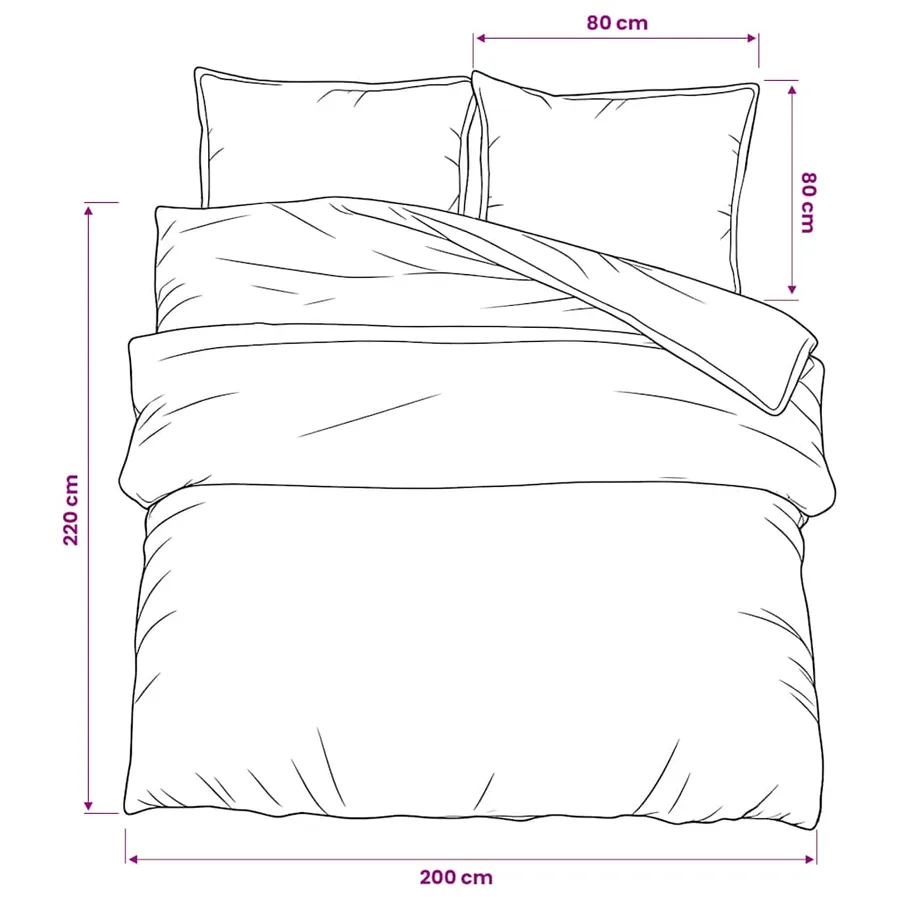 Ensemble de housse de couette gris foncé 200x220 cm Coton - 6