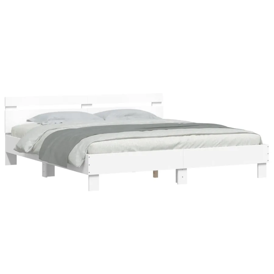 Cadre de lit avec LED sans matelas blanc 180x200 cm - 3
