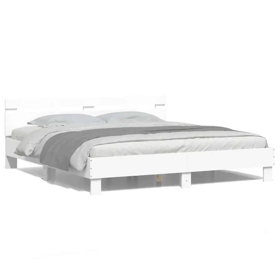 Cadre de lit avec LED sans matelas blanc 180x200 cm - 5