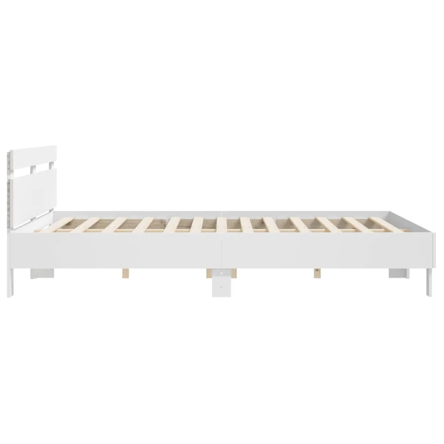 Cadre de lit avec LED sans matelas blanc 180x200 cm - 8