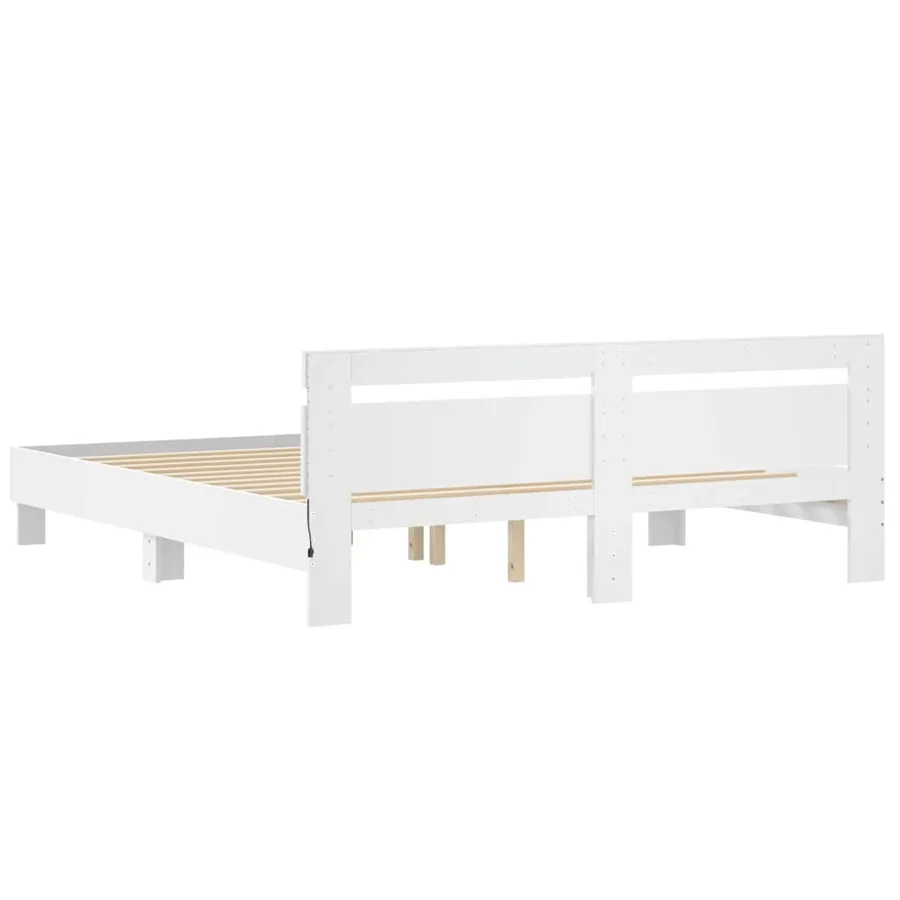 Cadre de lit avec LED sans matelas blanc 180x200 cm - 9
