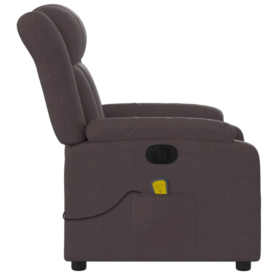 Fauteuil de massage inclinable électrique Marron foncé Tissu - 10