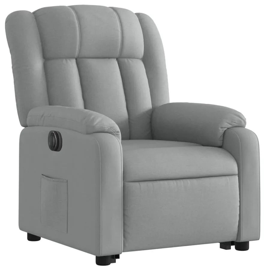 Fauteuil inclinable électrique gris clair tissu - 4
