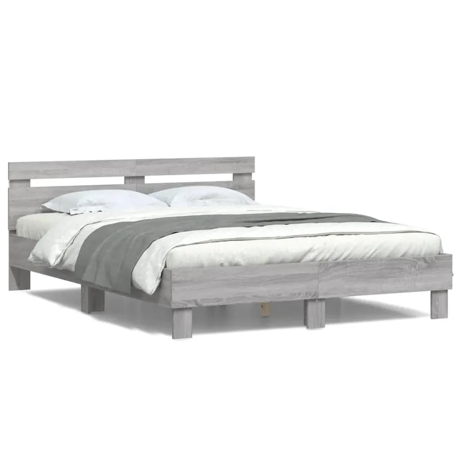 Cadre de lit avec LED sans matelas sonoma gris 150x200 cm - 5
