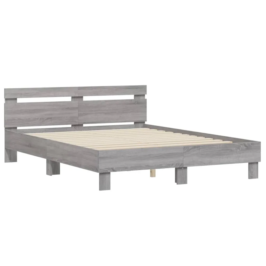 Cadre de lit avec LED sans matelas sonoma gris 150x200 cm - 6