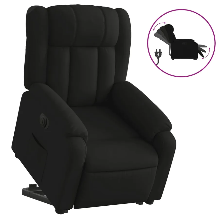 Fauteuil inclinable électrique noir tissu - 2