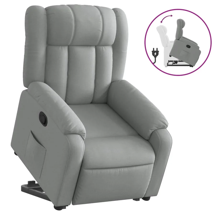 Fauteuil inclinable Gris clair Tissu - 2