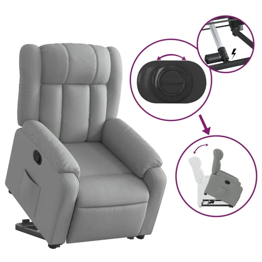 Fauteuil inclinable Gris clair Tissu - 6