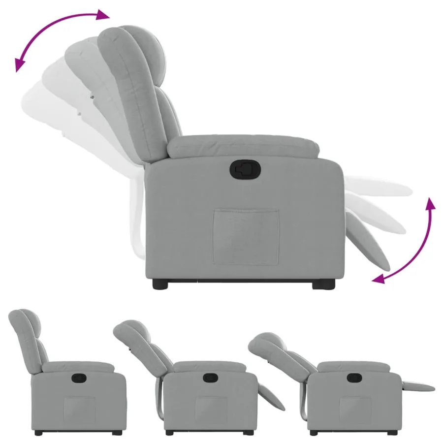 Fauteuil inclinable Gris clair Tissu - 7