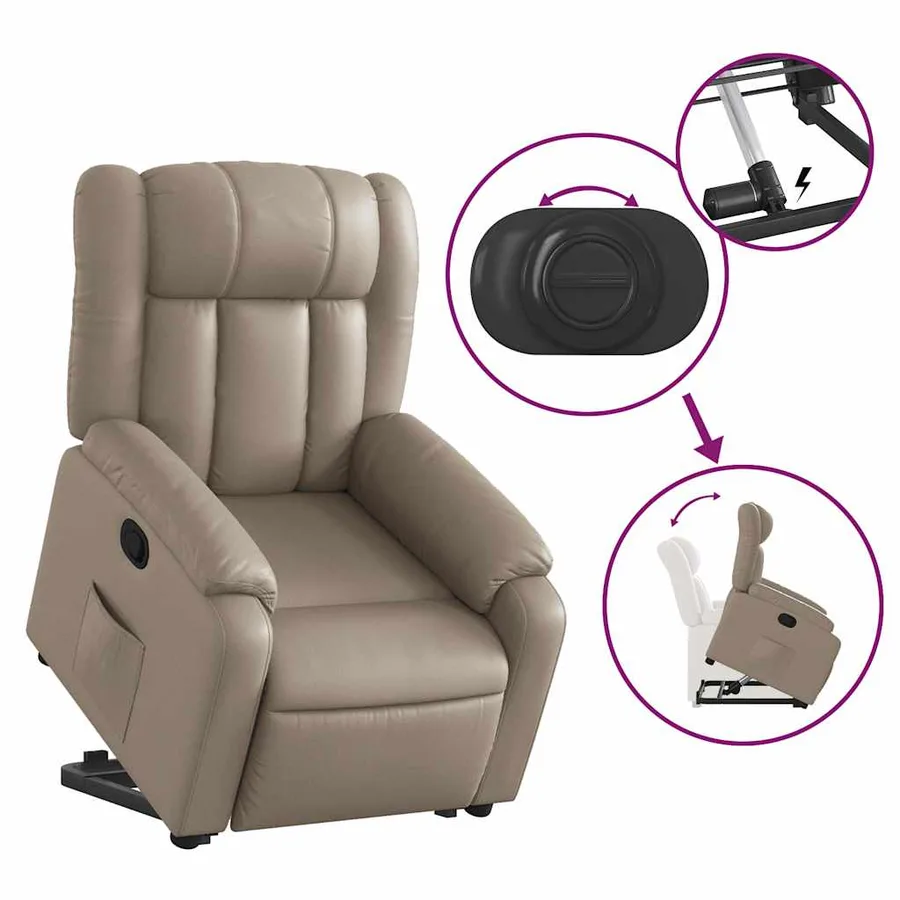 Fauteuil inclinable Cappuccino Similicuir - 6