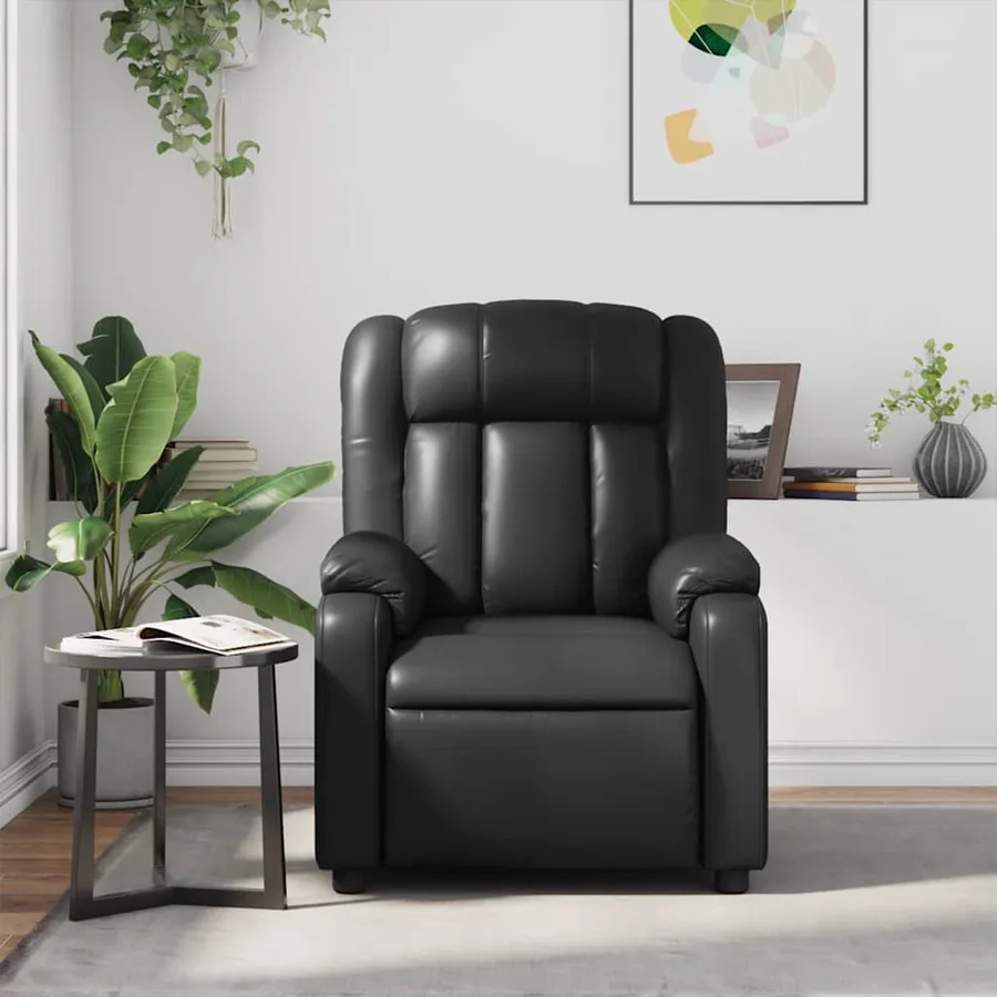 Fauteuil de massage inclinable Noir Similicuir - 3