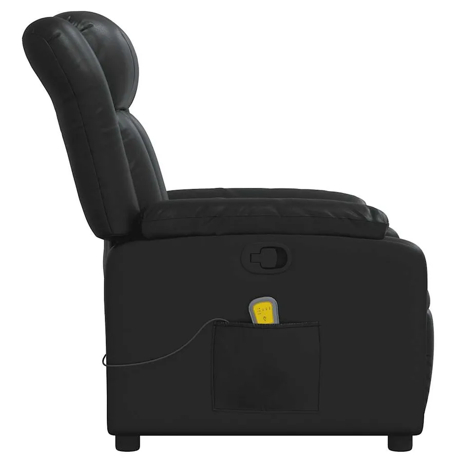 Fauteuil de massage inclinable Noir Similicuir - 9