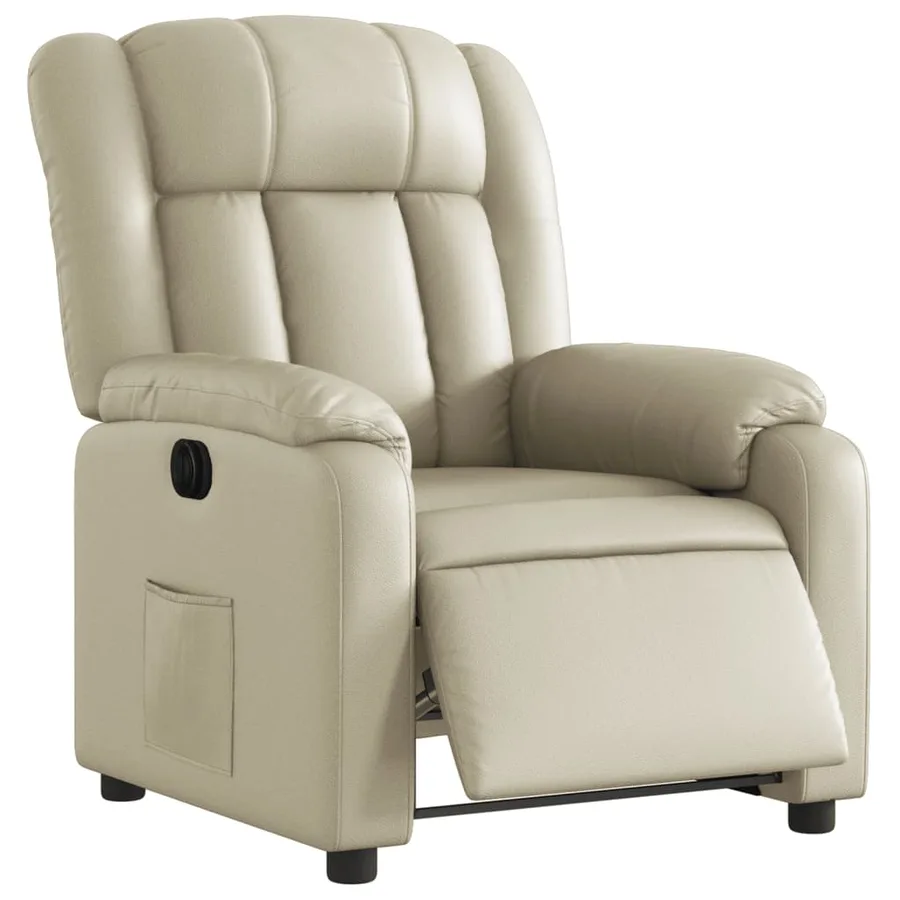 Fauteuil inclinable électrique Crème Similicuir - 3