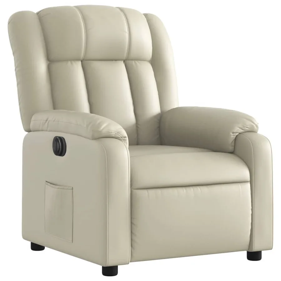 Fauteuil inclinable électrique Crème Similicuir - 4