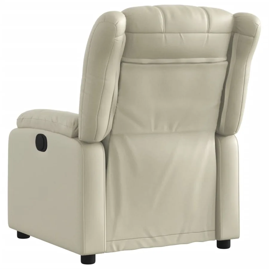 Fauteuil inclinable électrique Crème Similicuir - 5
