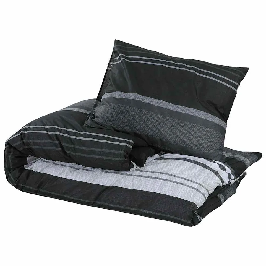 Ensemble de housse de couette noir et blanc 200x200 cm Coton - 3