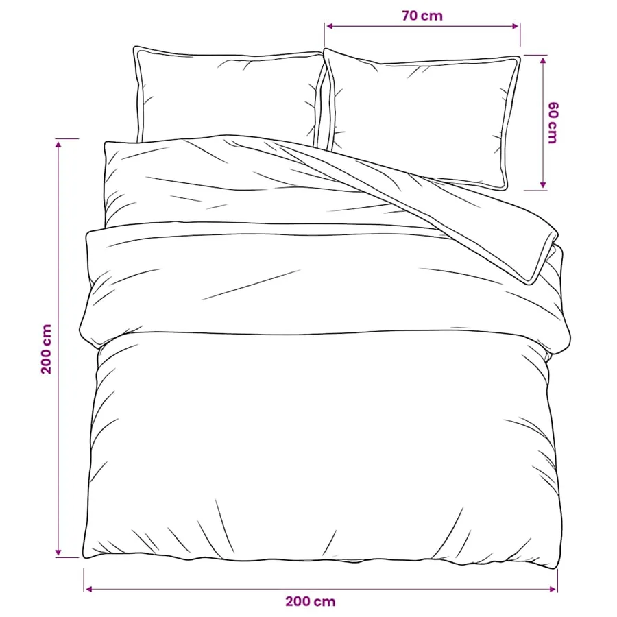 Ensemble de housse de couette noir et blanc 200x200 cm Coton - 6