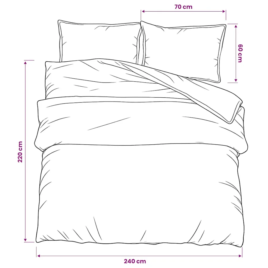 Ensemble de housse de couette gris foncé 240x220 cm Coton - 6