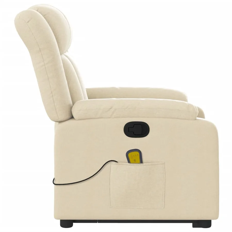 Fauteuil inclinable de massage Crème Tissu - 10