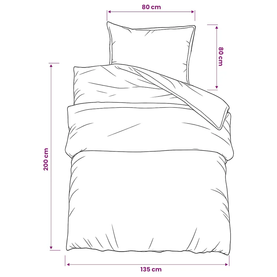 Ensemble de housse de couette Gris 135x200 cm Coton - 6