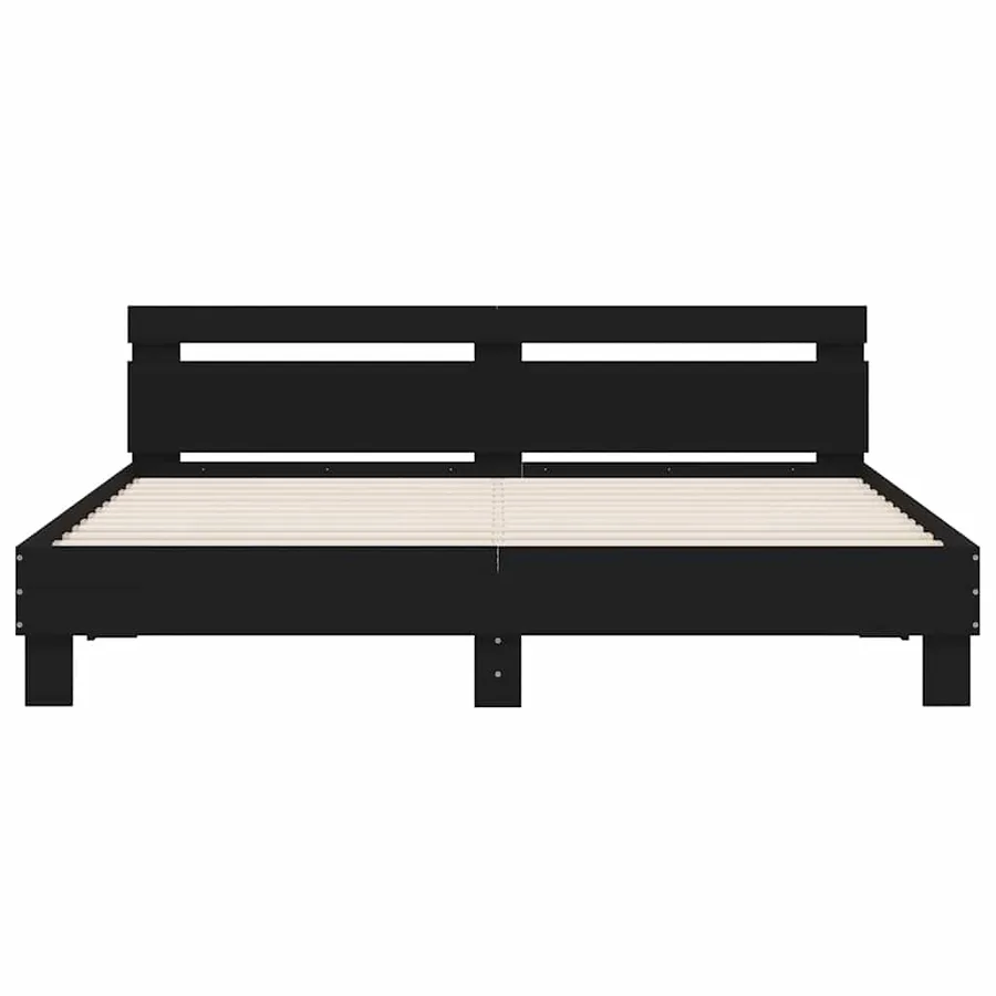 Cadre de lit avec LED sans matelas noir 160x200 cm - 7