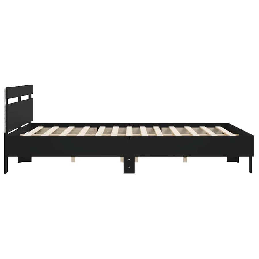 Cadre de lit avec LED sans matelas noir 160x200 cm - 8