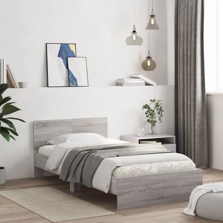 Cadre de lit sans matelas avec tête de lit 100x200 cm