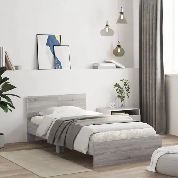 Cadre de lit sans matelas avec tête de lit 100x200 cm