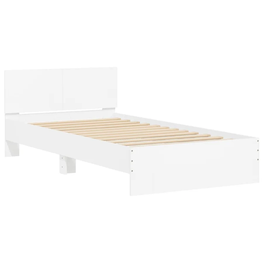 Cadre de lit sans matelas avec tête de lit blanc 100x200 cm - 3