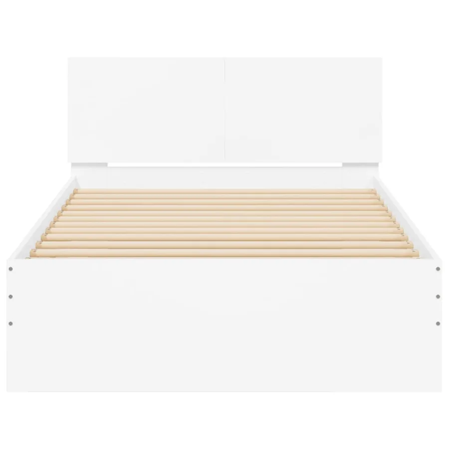 Cadre de lit sans matelas avec tête de lit blanc 100x200 cm - 5