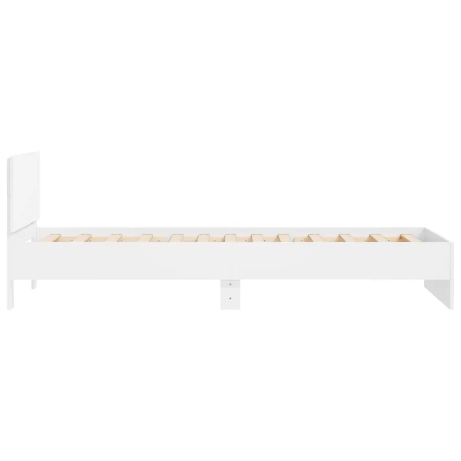 Cadre de lit sans matelas avec tête de lit blanc 100x200 cm - 6