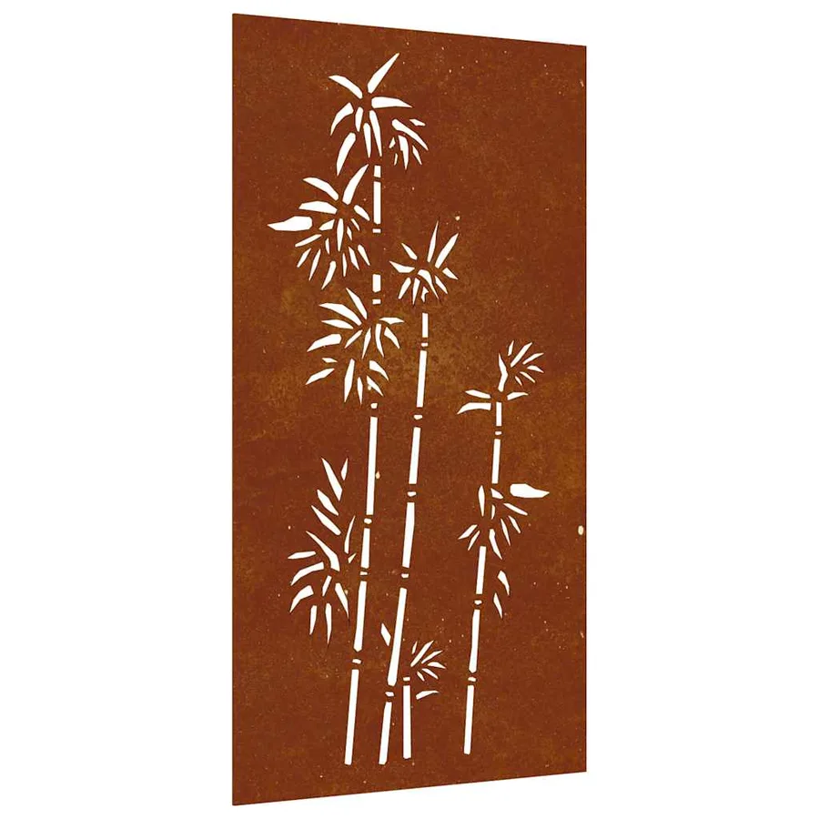 Décoration murale jardin 105x55 cm acier corten design bambou - 2