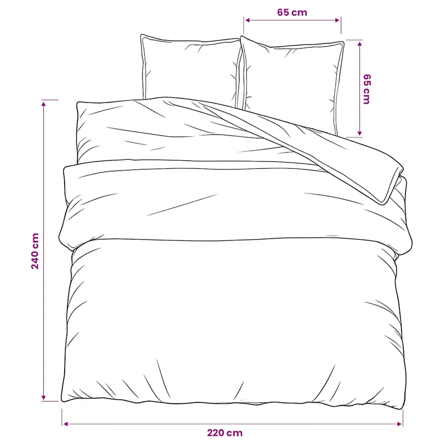 Ensemble de housse de couette blanc et marron 220x240 cm Coton - 6