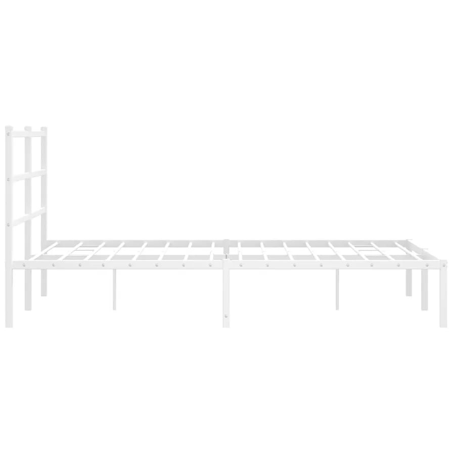 Cadre de lit métal sans matelas et tête de lit blanc 140x200 cm - 6