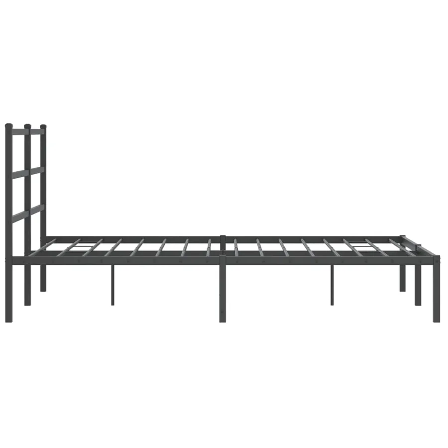 Cadre de lit métal sans matelas avec tête de lit noir 135x190cm - 6