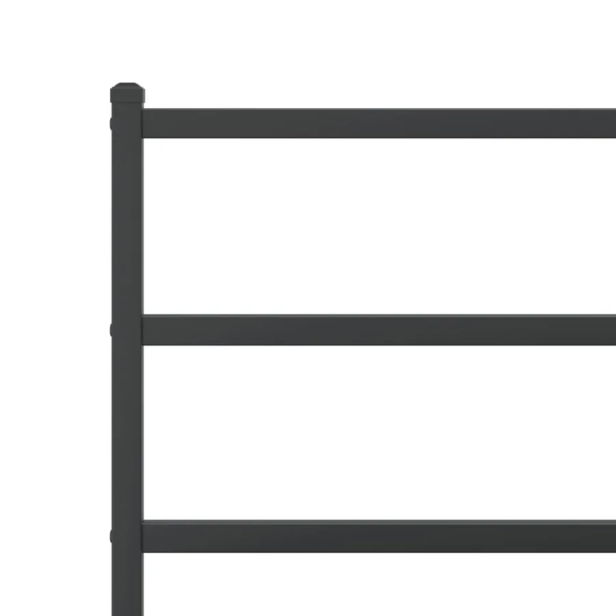 Cadre de lit métal sans matelas avec tête de lit noir 135x190cm - 8
