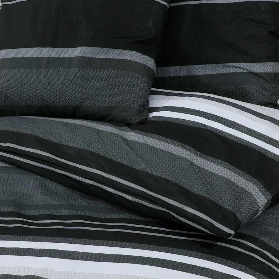 Ensemble de housse de couette noir et blanc 260x240 cm Coton - 5
