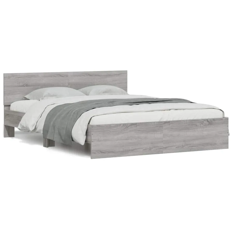 Cadre de lit sans matelas sonoma gris 150x200 cm - 2