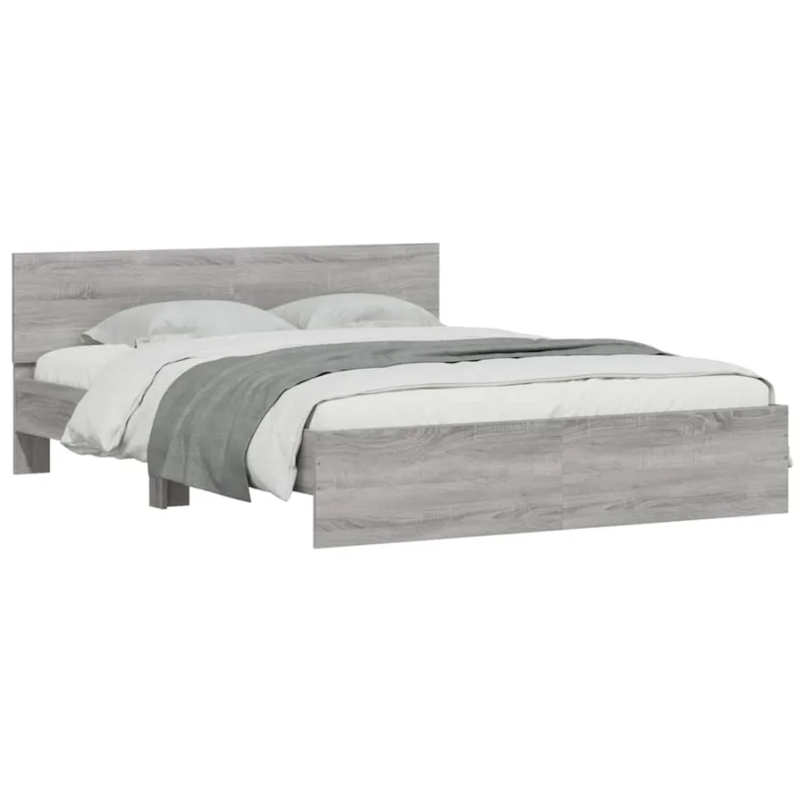 Cadre de lit sans matelas sonoma gris 150x200 cm - 3